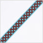 Turquoise/Brown French Jacquard Ribbon