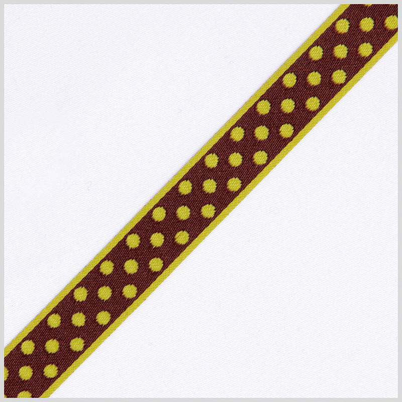 Pistachio/Brown French Jacquard Ribbon