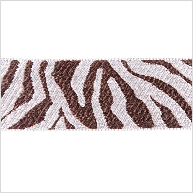 7/8" Brown/Silver French Jacquard Ribbon