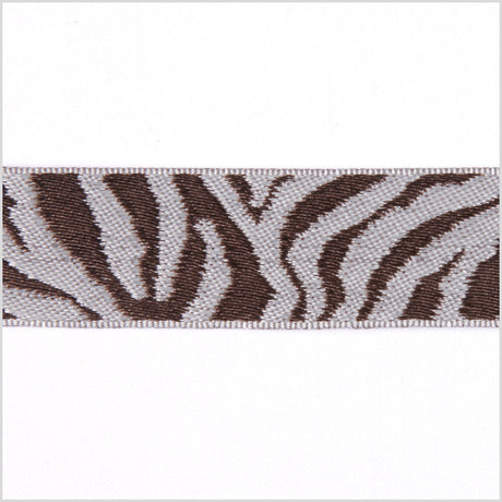 1/2" Brown/Silver French Jacquard Ribbon