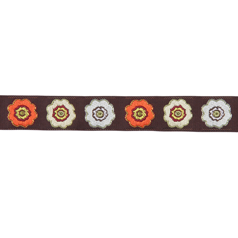 5/8" Orange/Brown French Jacquard Ribbon