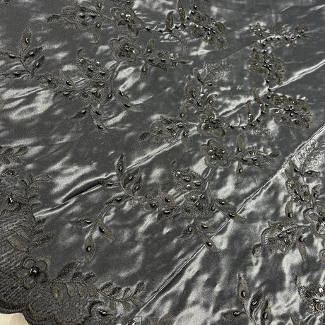 Beaded Bridal Lace Fabric on Satin
