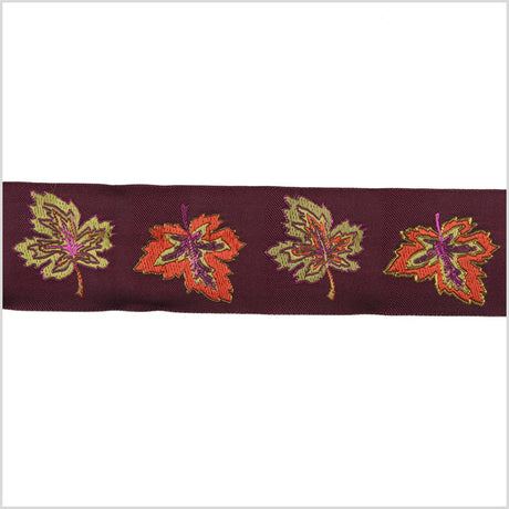 Burgundy French Jacquard Ribbon