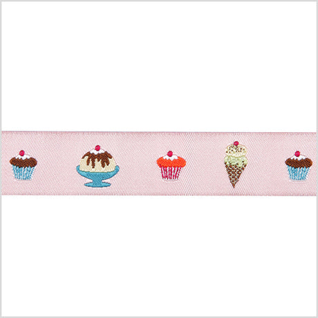 7/8" Pink French Jacquard Ribbon