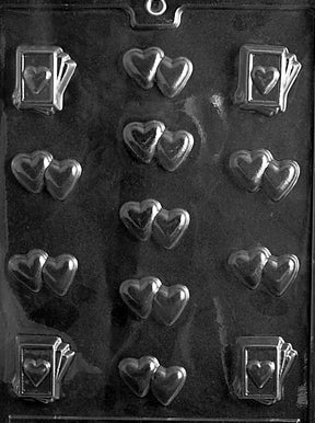Double Heart Assortment Chocolate Mold - LPV007