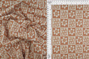 1 Yard 58/60" Double Knit Jacquard Flower Checker Fabric 97% Polyester 3% Spandex 220 GSM