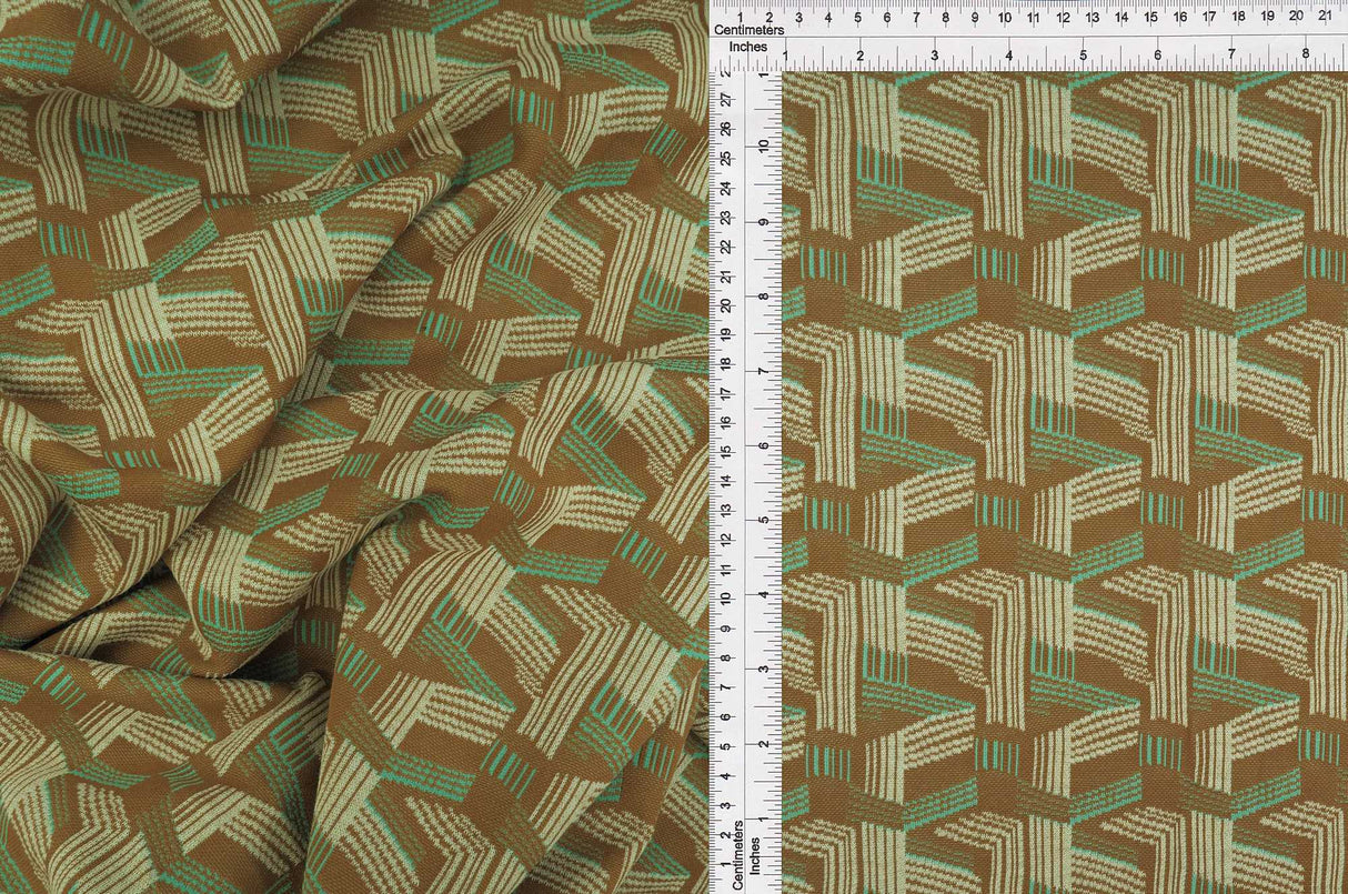 58/60" Double Knit Jacquard Geo Fabric Stretch Polyester 220 GSM by Yard