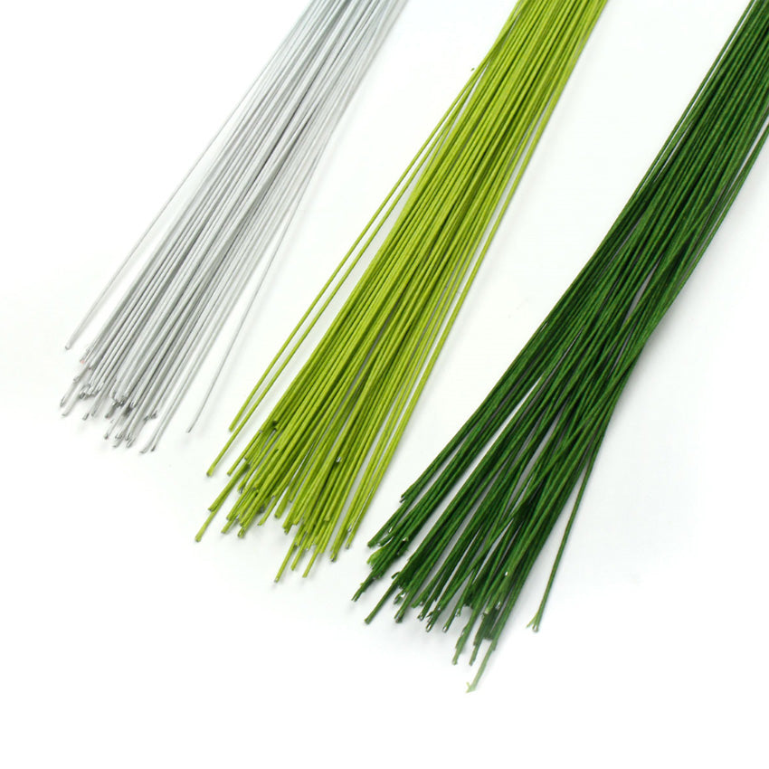 O'Creme 14" Green Floral Wire, 50 Pieces, 28 Gauge