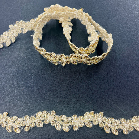 Beaded Corded Lace Trim