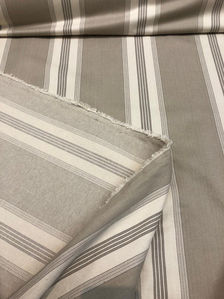 Stonewall Putty French Stripes Cotton Fabric - Putty Horizontal Stripes, 55" Width (1 Yard)