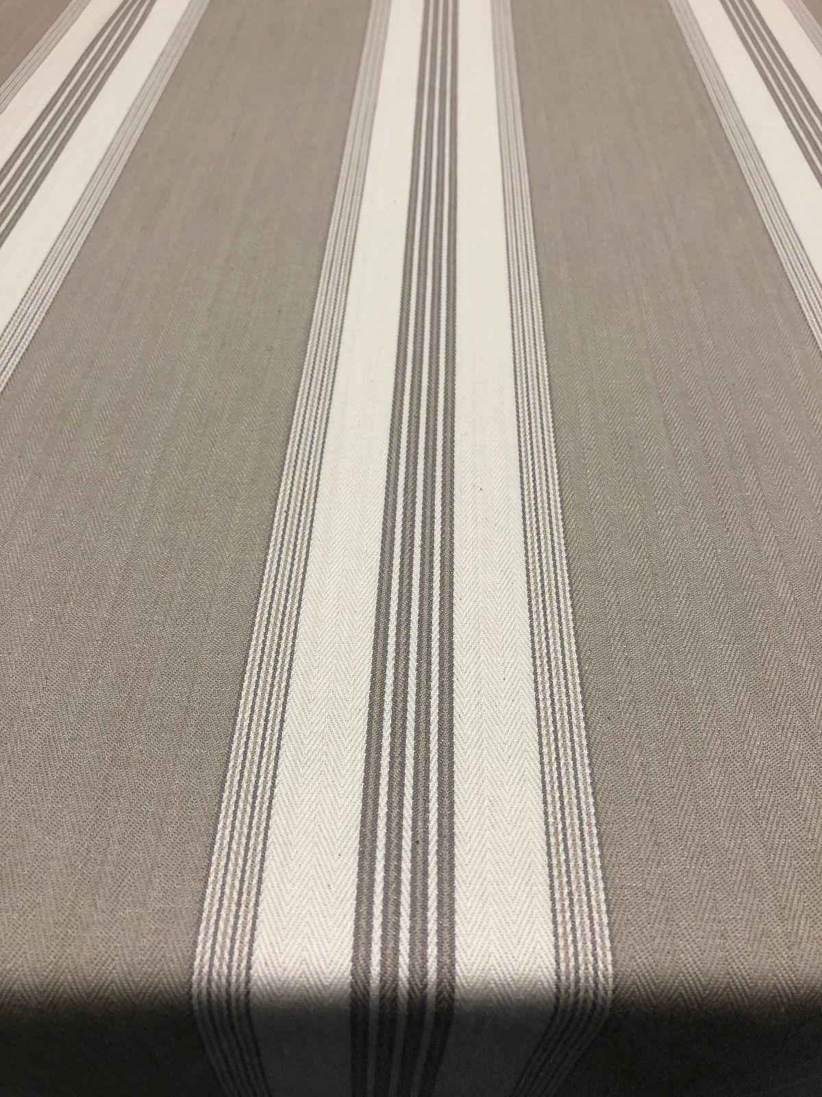 Stonewall Putty French Stripes Cotton Fabric - Putty Horizontal Stripes, 55" Width (1 Yard)