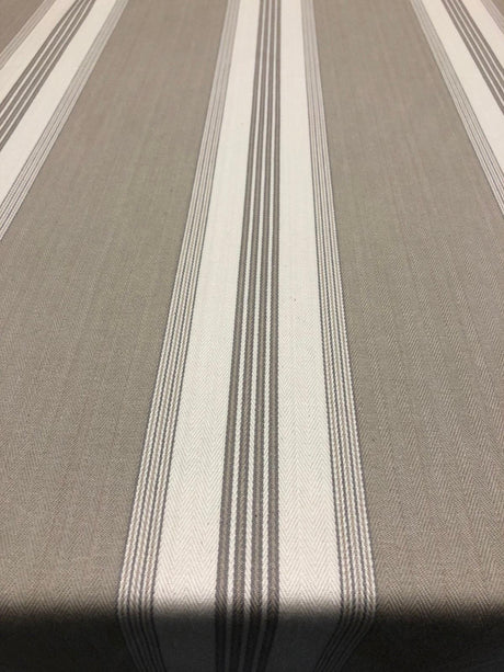 Stonewall Putty French Stripes Cotton Fabric - Putty Horizontal Stripes, 55" Width (1 Yard)