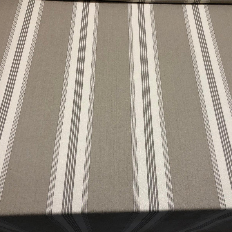 Stonewall Putty French Stripes Cotton Fabric - Putty Horizontal Stripes, 55" Width (1 Yard)
