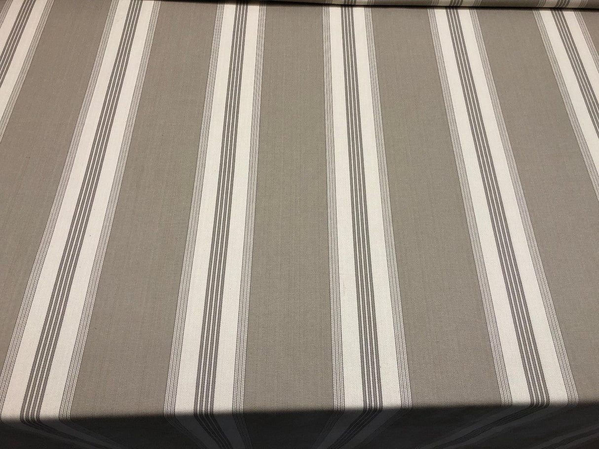 Stonewall Putty French Stripes Cotton Fabric - Putty Horizontal Stripes, 55" Width (1 Yard)