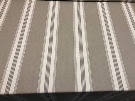 Stonewall Putty French Stripes Cotton Fabric - Putty Horizontal Stripes, 55" Width (1 Yard)