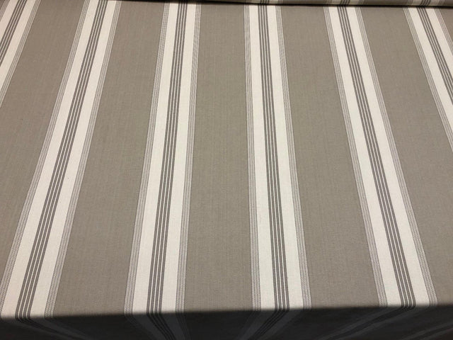 Stonewall Putty French Stripes Cotton Fabric - Putty Horizontal Stripes, 55" Width (1 Yard)