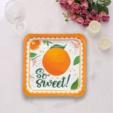 8 Ct. Little Clementine Dinner Plates 9.25" Orange Theme Baby Shower Party Plates