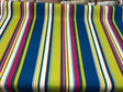 Richloom Thailand Stripe Polyester Fabric - Blue Green Yellow And Lavender Stripe, 54" Width, 15" Vertical Repeat (1 Yard)