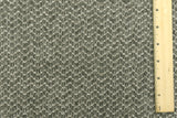 1 Yard Smoke Gray Beige Multi Chevron Wave Chenille Textured Decorating Fabric Upholstery 58 Inches Width
