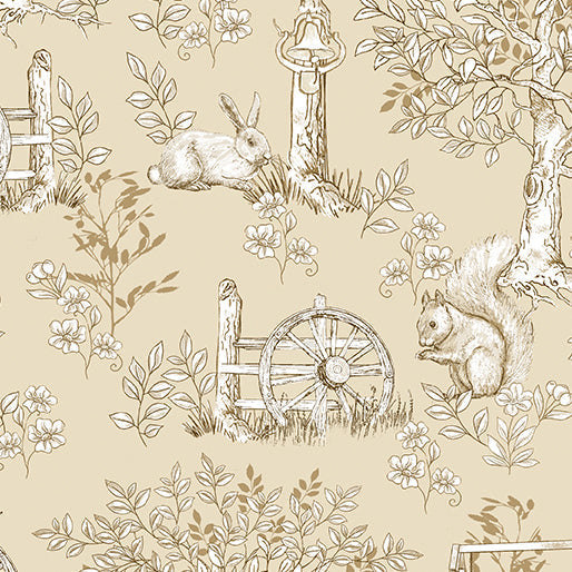 Cotton Toile Wideback Fabric Sand 108"