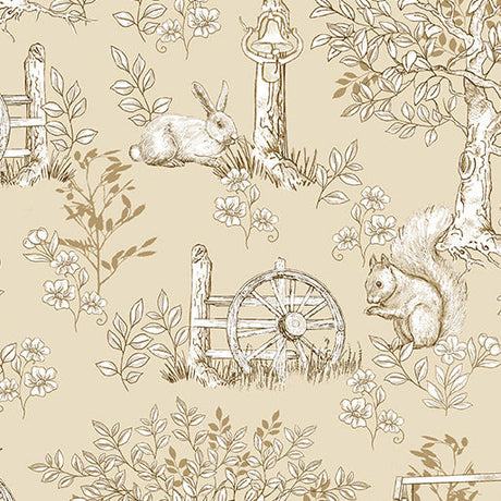 Cotton Toile Wideback Fabric Sand 108"