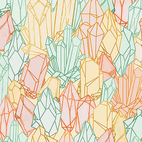 Cotton Print Quartz Crystal Canopy Multi Fabric by the Yard 44/45"