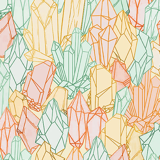 Cotton Print Quartz Crystal Canopy Multi Fabric by the Yard 44/45"