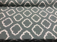 Adana Spa Blue Fully Embroidered Poly Fabric - Spa Blue Geometric Embroidery, 55" Width (1 Yard)
