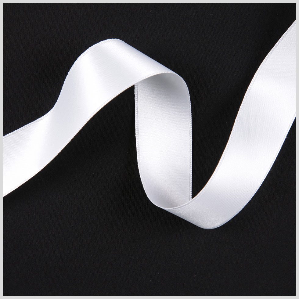 2.5" White Double Face French Satin Ribbon