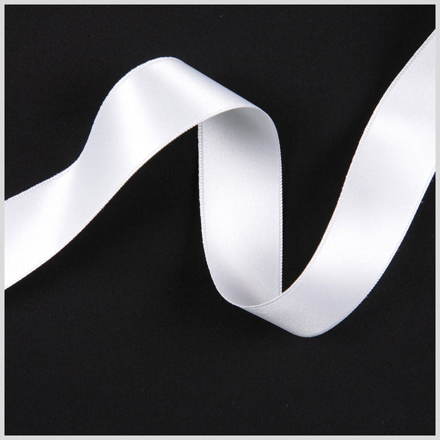 2.5" White Double Face French Satin Ribbon