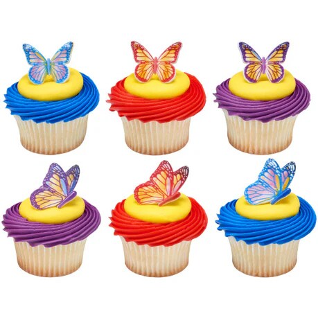 Butterflies Butterfly watercolor cake and cupcake toppers- 12 Pics Per Order