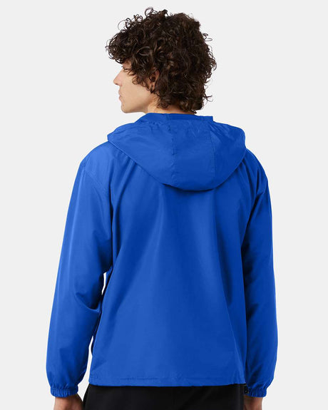 Champion hooded packable quarter zip polyester windbreaker jacket