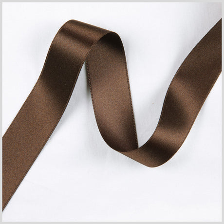 2.5" Brown Double Face French Satin Ribbon