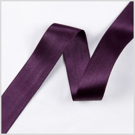 2.5" Deep Plum Double Face French Satin Ribbon