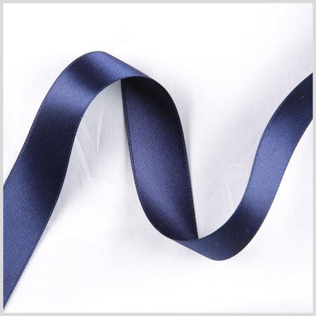 2.5" Deep Navy Double Face French Satin Ribbon