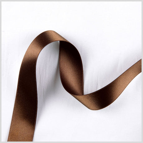 2.5" Light Brown Double Face French Satin Ribbon