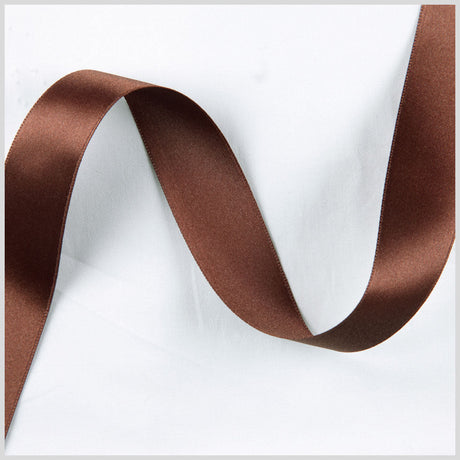 2.5" Brown Double Face French Satin Ribbon