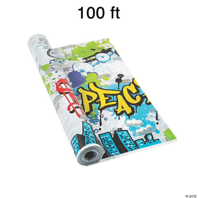 Graffiti Plastic Tablecloth Roll 40" x 100 ft.
