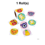 Cute Fruit Animals Sticker Roll - 100 Pc.