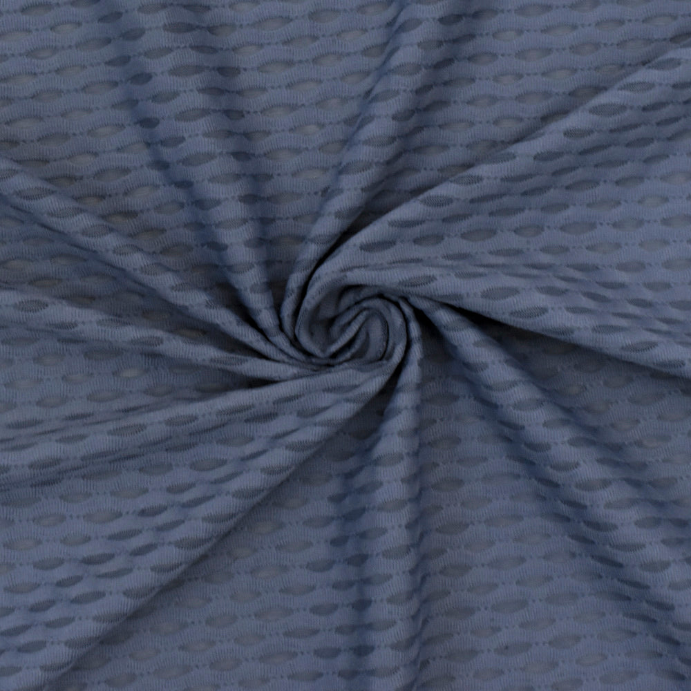 1 Yard Gloom Blue 3D Mesh Stretch Yoga Activewear Fabric For Blouses And Dancewear 56 Inches Width
