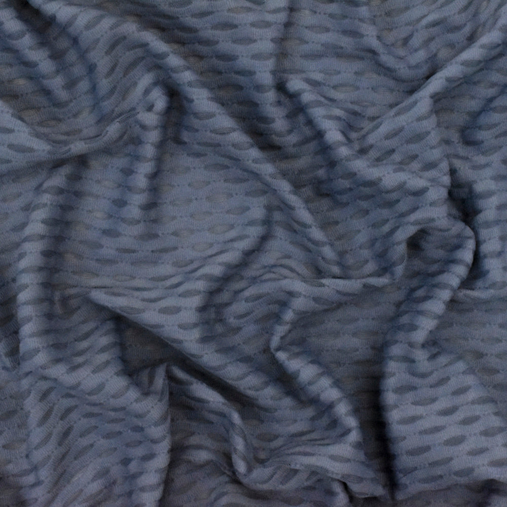 1 Yard Gloom Blue 3D Mesh Stretch Yoga Activewear Fabric For Blouses And Dancewear 56 Inches Width