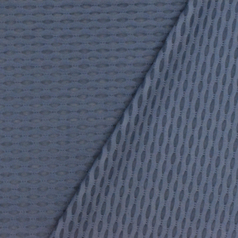 1 Yard Gloom Blue 3D Mesh Stretch Yoga Activewear Fabric For Blouses And Dancewear 56 Inches Width