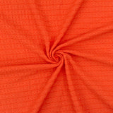 1 Yard Fire Orange Stripe Texture Stretch Jersey Knit Fabric For Blouses And Dancewear 51 Inches Width