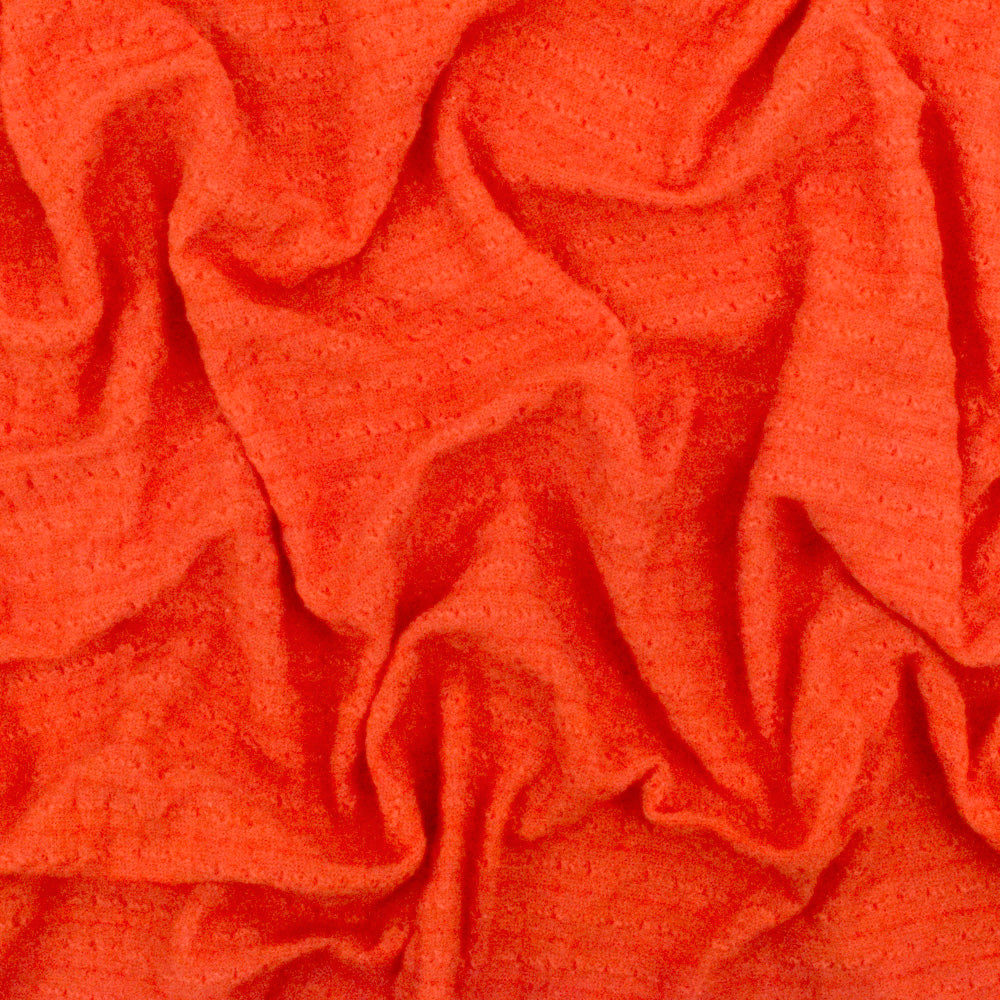 1 Yard Fire Orange Stripe Texture Stretch Jersey Knit Fabric For Blouses And Dancewear 51 Inches Width