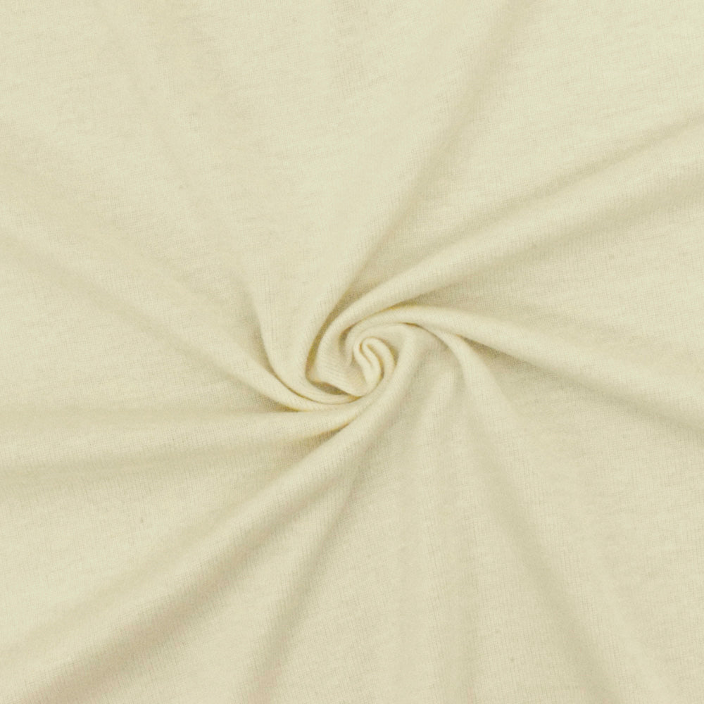 1 Yard Cream Ivory Solid Stretch 1x1 Rib Knit Fabric For Blouses And Activewear 62 Inches Width
