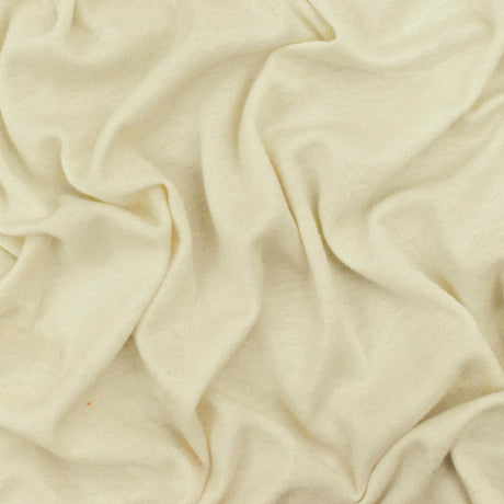 1 Yard Cream Ivory Solid Stretch 1x1 Rib Knit Fabric For Blouses And Activewear 62 Inches Width