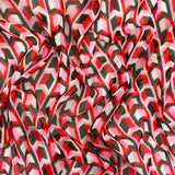 1 Yard Red Black Multi Arrow Print Stretch Polyester Mesh Knit Fabric For Overlays And Dancewear 61 Inches Width
