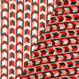 1 Yard Red Black Multi Arrow Print Stretch Polyester Mesh Knit Fabric For Overlays And Dancewear 61 Inches Width