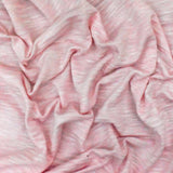 1 Yard Baby Pink White Crinkle Stripe Stretch Polyester Slub Jersey Knit Fabric For Blouses And Dancewear 60 Inches Width