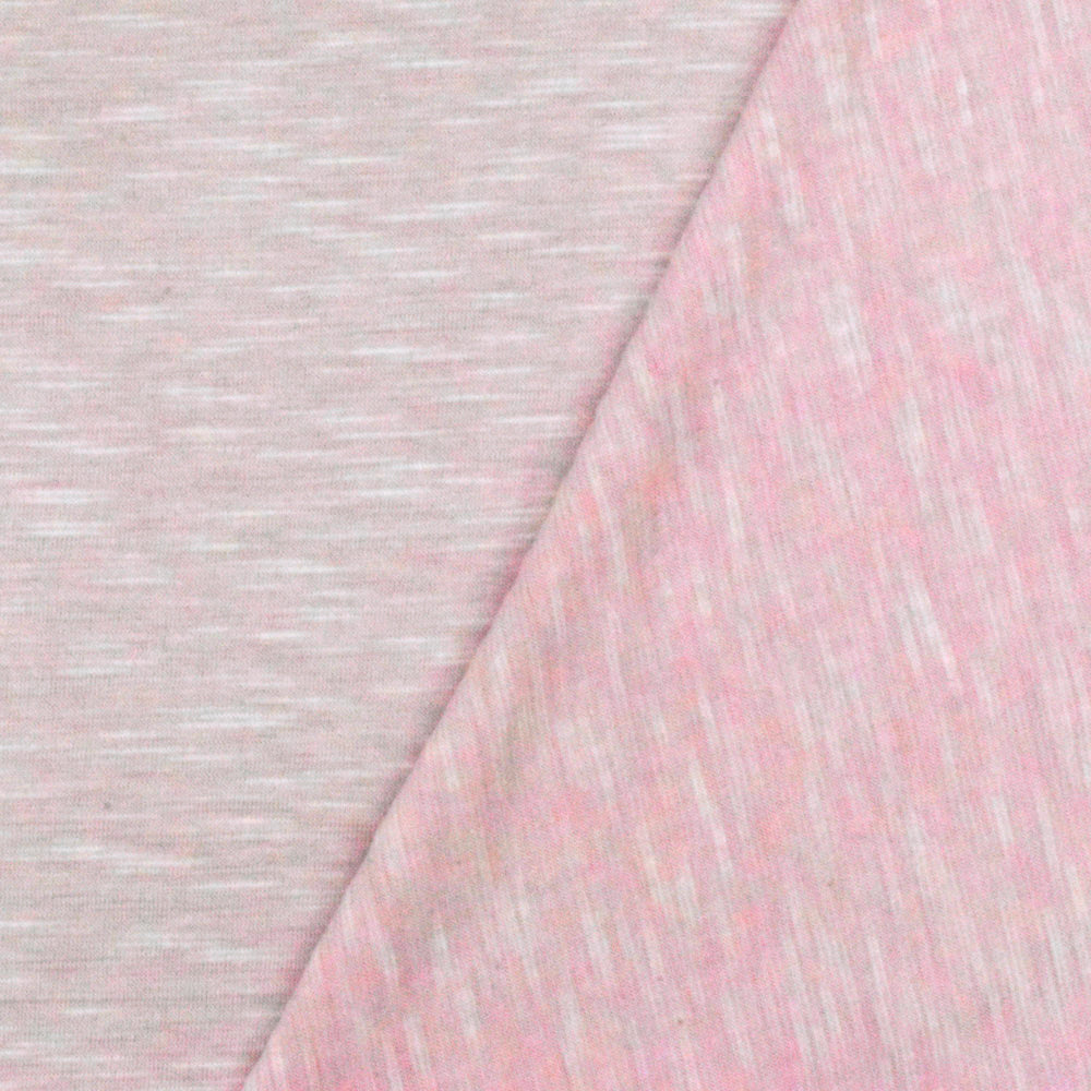 1 Yard Baby Pink White Crinkle Stripe Stretch Polyester Slub Jersey Knit Fabric For Blouses And Dancewear 60 Inches Width